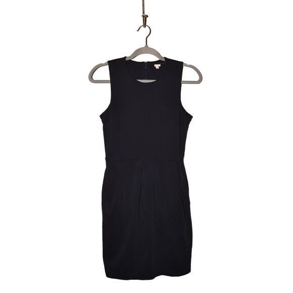 J.CREW $128 Sleeveless Knit Knee Length Sheath Dress Navy Size 4‎ - Picture 1 of 3